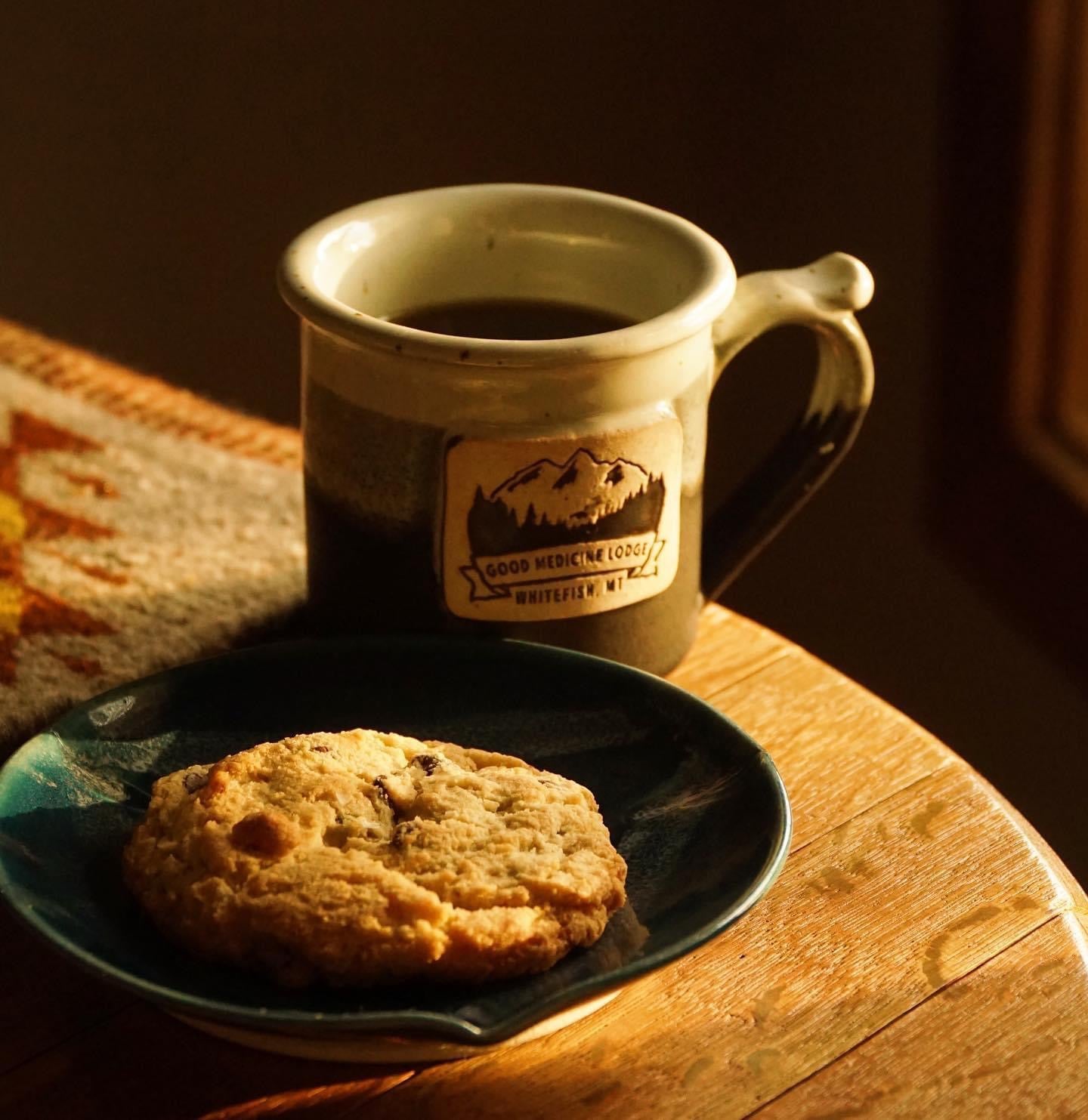 Best small batch coffee in Montana with a fresh baked cookie