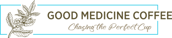 logo for good medicine coffee third-wave small batch specialty coffee Grand Rapids Michigan USA